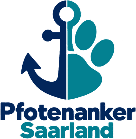 Logo Pfotenanker Saarland: ein Anker, dessen rechte Hälfte eine Pfote ist